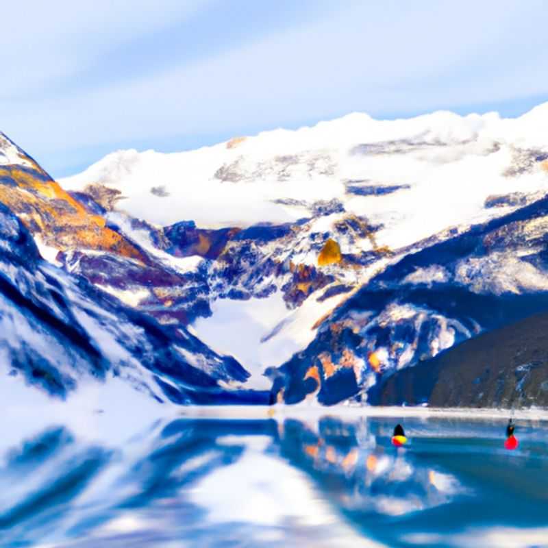 A family of skiers embraces the thrill of gliding down the pristine slopes of Lake Louise Ski Resort in Canada, their laughter mingling with the crisp mountain air during their 2-week ski vacation.