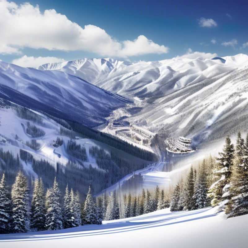 Cuatro amigos disfrutando de una emocionante aventura de esquí en Vail Mountain Resort, EE. UU., durante su escapada de 4 días en plena temporada de esquí.