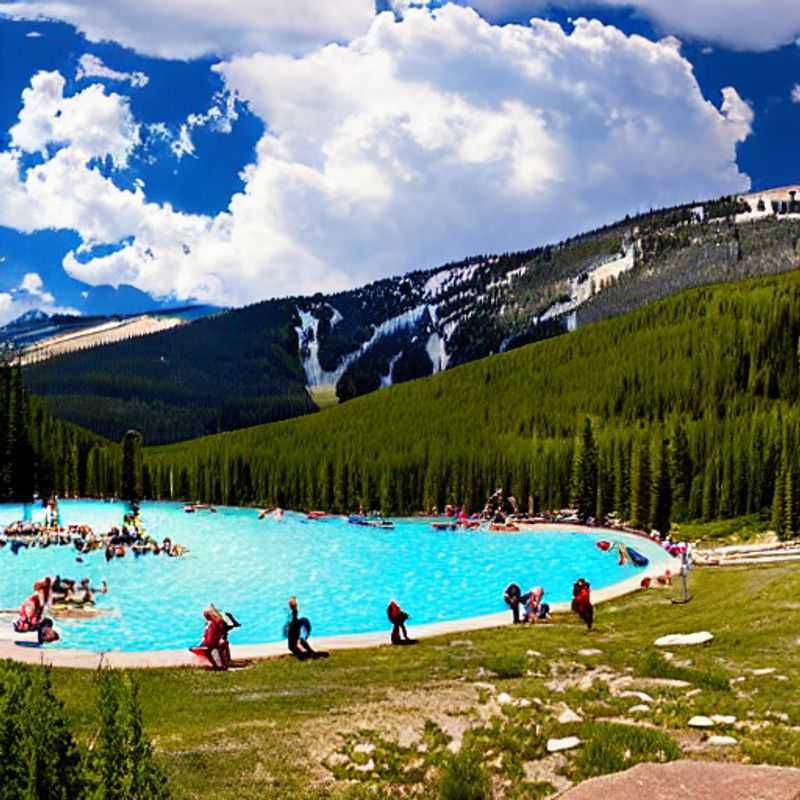 Esquíadores y snowboarders disfrutando de un soleado día de primavera en Vail Mountain Resort.