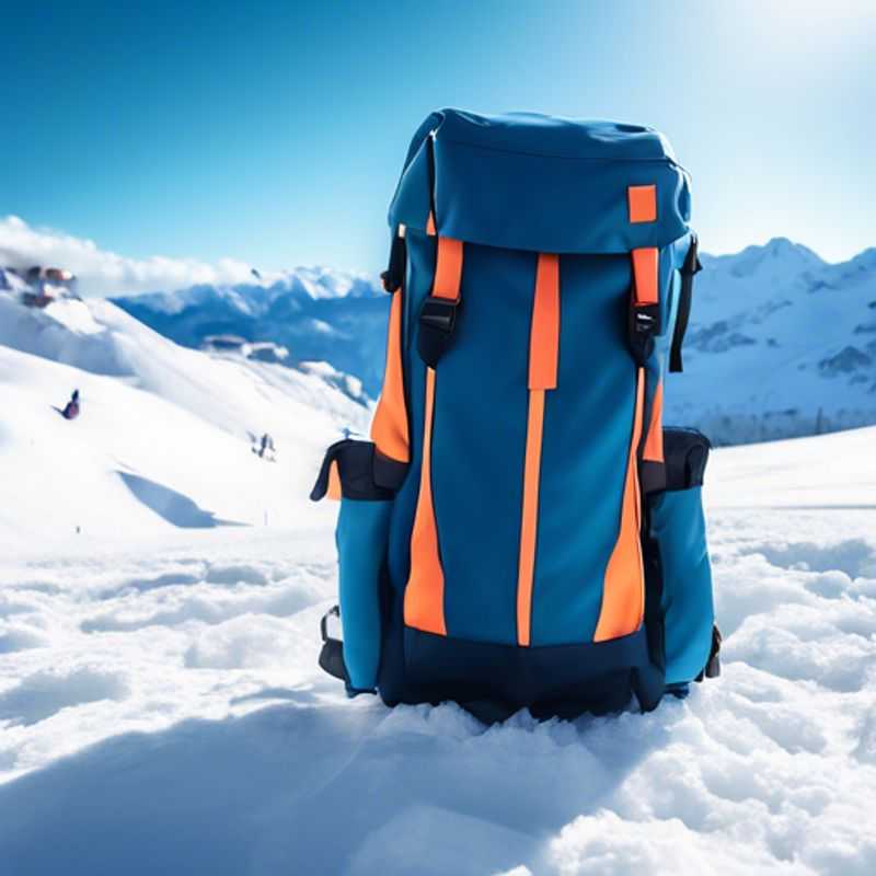 Mochila de esqui moderna, ideal para transportar todo o seu equipamento essencial para uma aventura emocionante na neve.