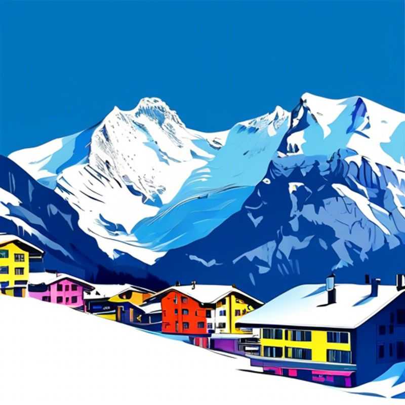 Cuatro amigos disfrutando de una emocionante aventura de esquí en Grindelwald, Suiza, rodeados de impresionantes montañas nevadas durante sus 5 días de vacaciones en la temporada de esquí.