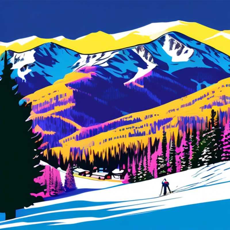 Cuatro amigos disfrutando de una emocionante aventura de esquí en Vail Mountain Resort, EE. UU., durante su escapada de 4 días en plena temporada de esquí.