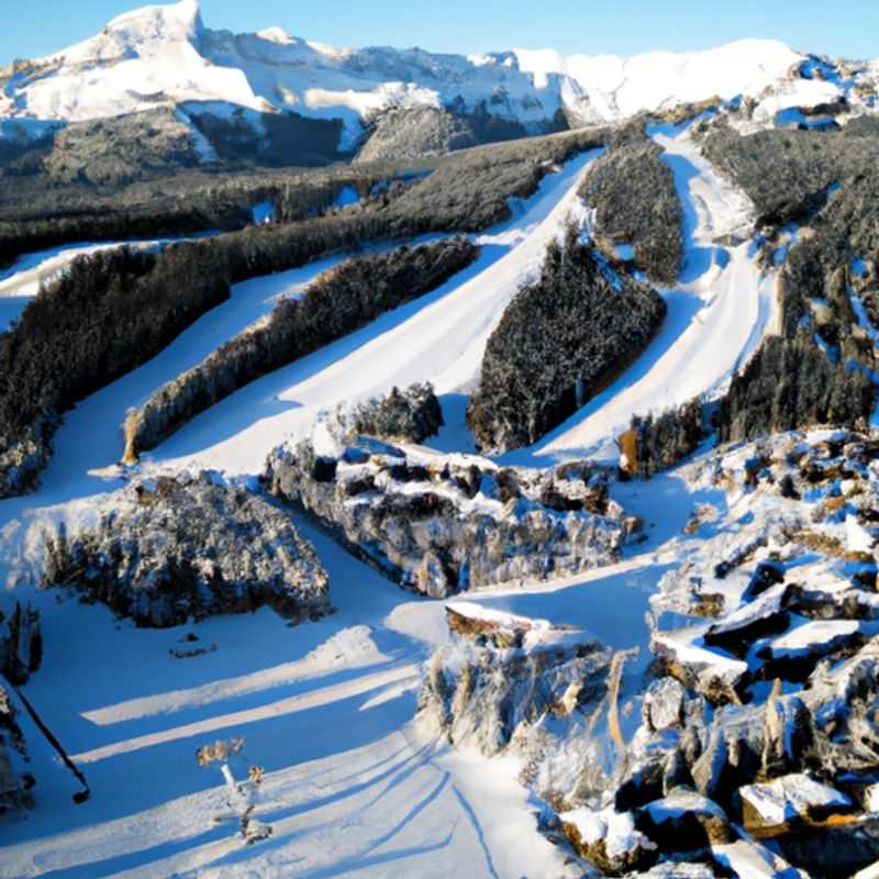 Un skieur solitaire dévalant les pentes enneigées de la station de ski Fernie Alpine Resort, au Canada, lors de ses vacances de ski de trois semaines en pleine saison.