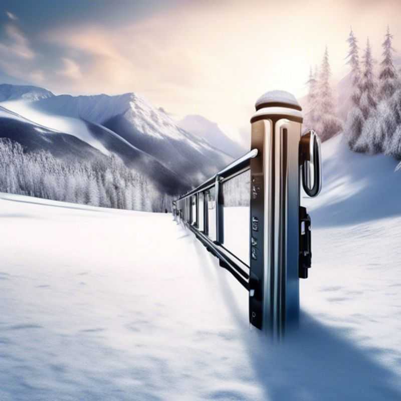 A close-up of a sturdy ski lock, designed to keep your precious skis safe.