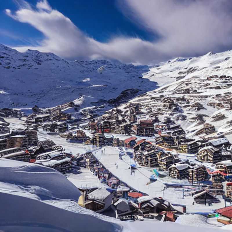 Le soleil printanier illumine les pistes de Val Thorens, offrant des vues imprenables sur les Alpes.