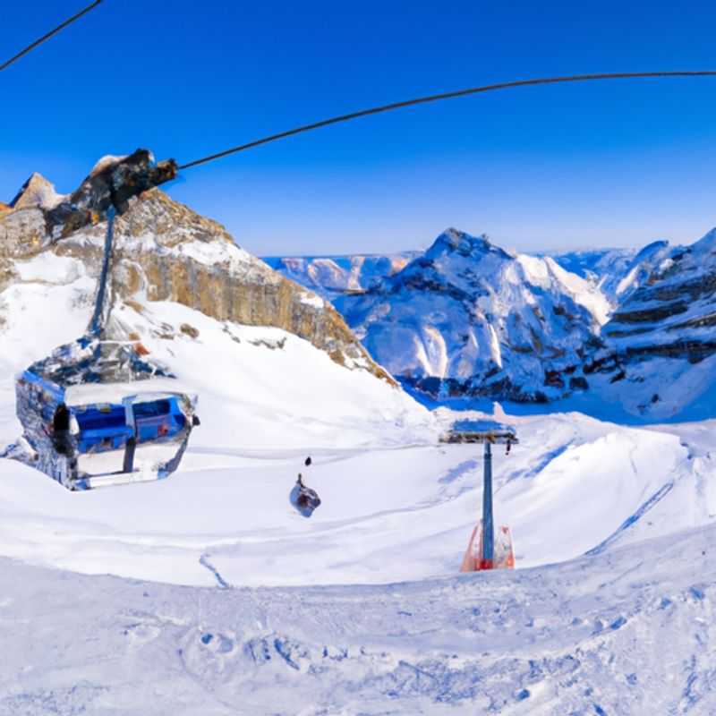 A lone skier glides down the pristine slopes of Engelberg, Switzerland, surrounded by breathtaking Alpine scenery, on a weeklong solo skiing adventure during the height of the ski season.