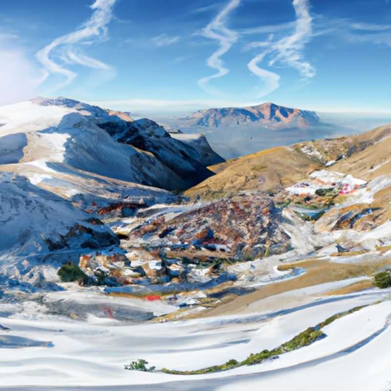 Una familia con niños disfruta de un día soleado en las pistas de Sierra Nevada, España, durante sus vacaciones de esquí de 3 semanas en la temporada alta de esquí.