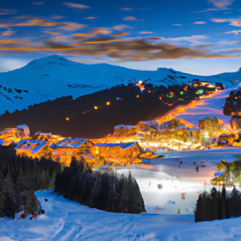 Six exhilarated skiers posing against the stunning backdrop of Meribel, France, their faces flushed with the joy of carving through fresh powder on their 24&#45;hour ski adventure.