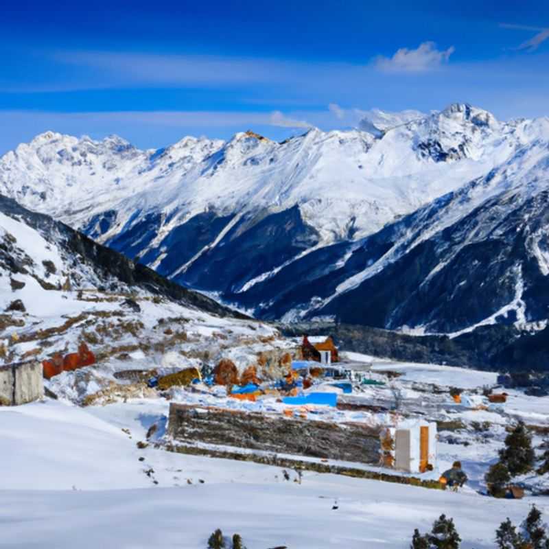 Six exhilarated skiers carving fresh tracks down the pristine slopes of Ischgl, Austria, during their adrenaline-fueled 24-hour ski adventure in the heart of the Alps.