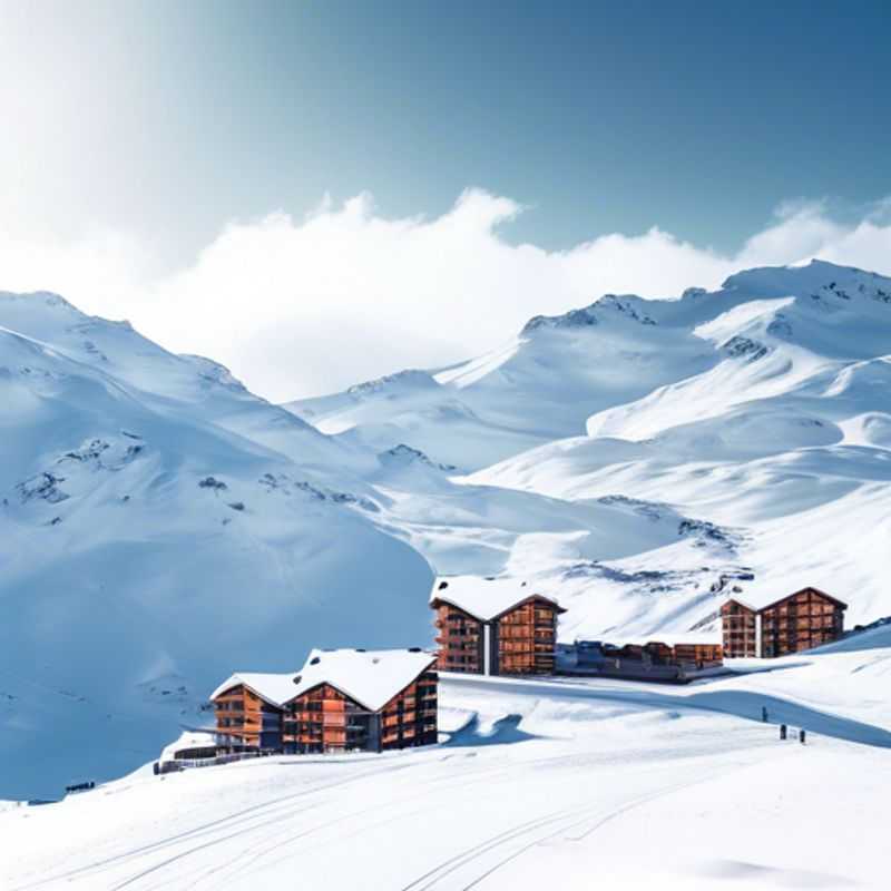 Cuatro amigos disfrutando de una emocionante aventura de esquí en Val Thorens, Francia, durante su vacaciones de dos semanas en plena temporada de esquí, rodeados de impresionantes paisajes nevados.