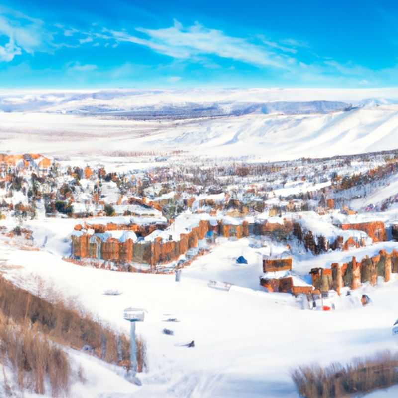 Сольный путешественник спускается по склонам горнолыжного курорта Park City в США, наслаждаясь захватывающими дух видами на заснеженные вершины и нетронутые леса во время своего 24-часового лыжного отпуска в разгар сезона.