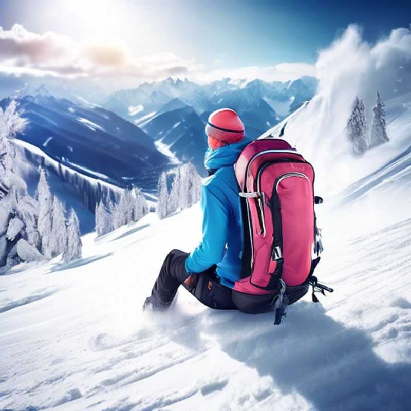 Mochila de esqui moderna, ideal para transportar todo o seu equipamento essencial para uma aventura emocionante na neve.