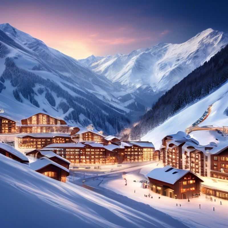 Grupo de seis personas disfrutando de una emocionante aventura de esquí en Obergurgl, Austria, durante su escapada de 24 horas en plena temporada de esquí.