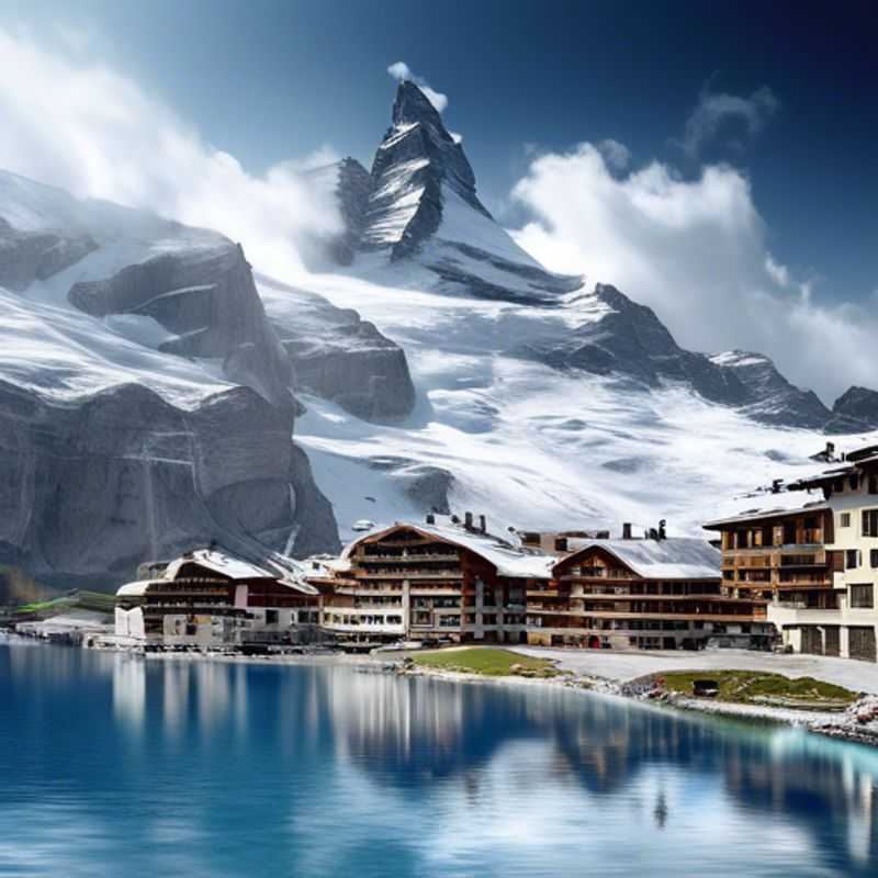 Here are a few options for alt text in Portuguese for an image of Cervinia, Italy, in an article about the best time to visit: