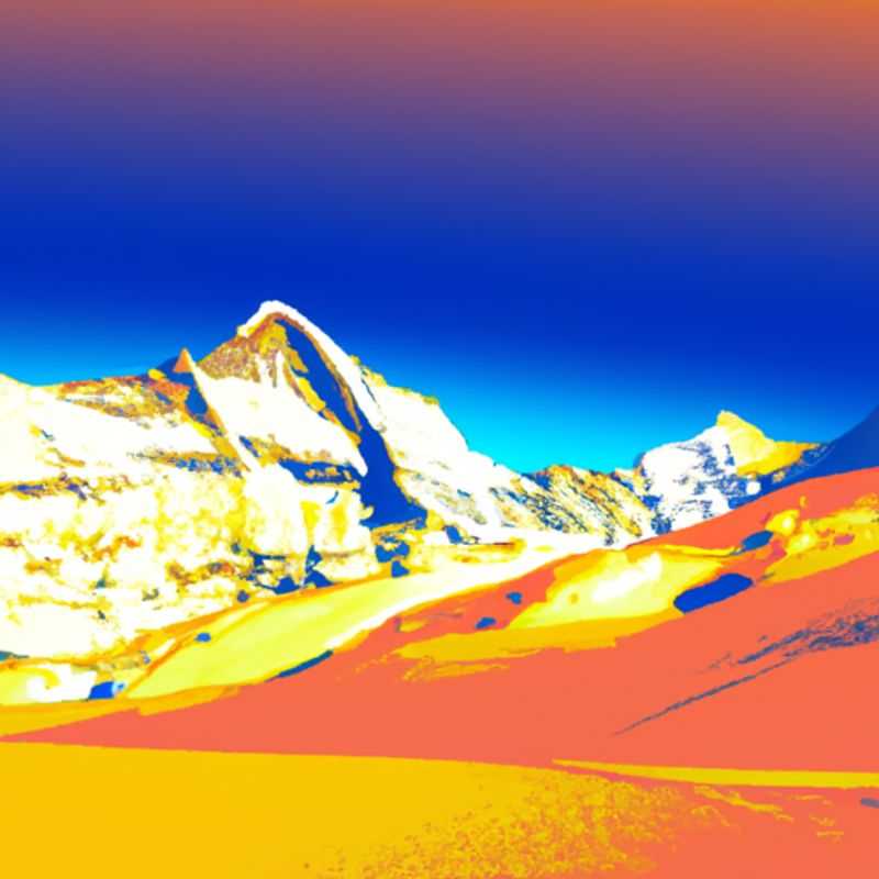 A lone skier glides down the pristine slopes of the Jungfrau Region in Switzerland, surrounded by breathtaking snow-capped peaks and azure skies, embracing the exhilaration and freedom of a 24-hour ski adventure.