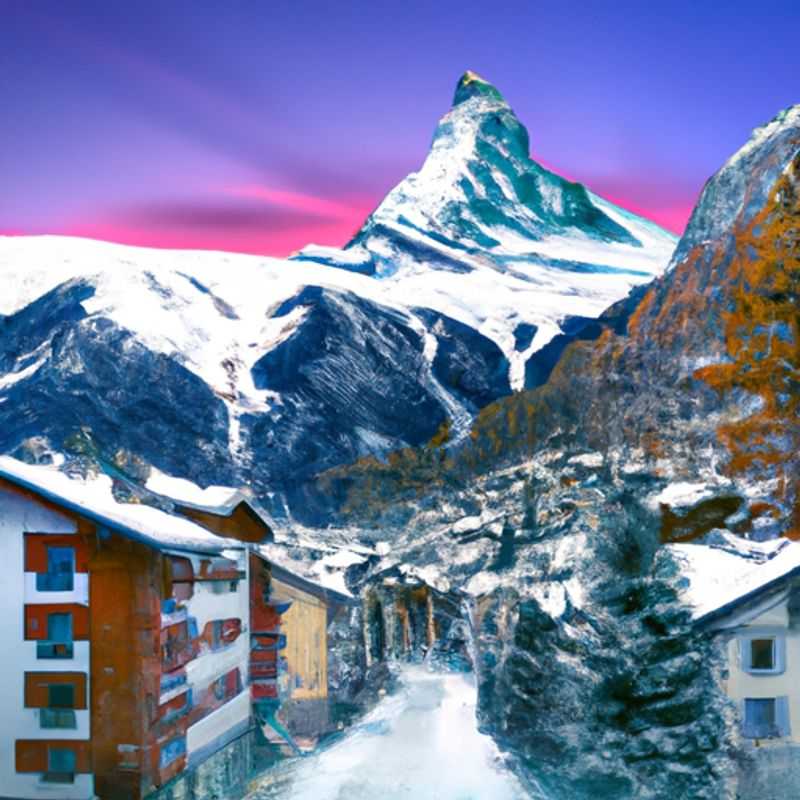 Visite du village de Zermatt en Suisse pendant la saison de ski
