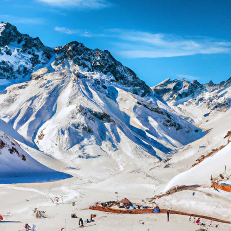 Evening at Tío Bob's Mountain-top Restaurant in Portillo, Chile, During the Ski Season under a Starlit Night Sky