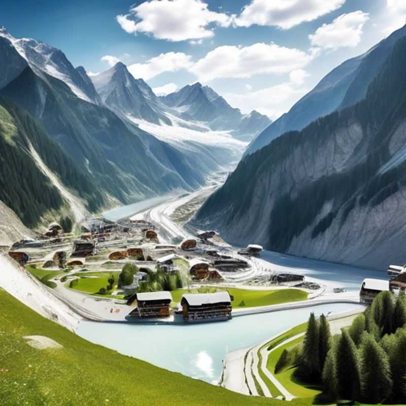 Le glacier de Pitztal, Autriche, scintillant sous un ciel d'hiver.