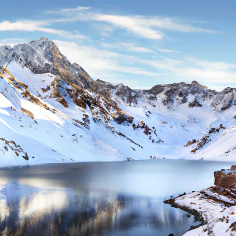 Una pareja desciende por las laderas nevadas de Portillo, Chile, en una escapada de esquí de 5 días durante la temporada alta, rodeada de impresionantes vistas de los Andes.