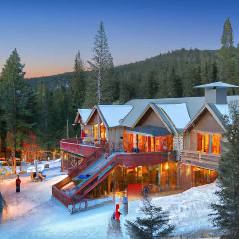 Six avid skiers enjoying the pristine slopes of Northstar California, USA, enveloped in the exhilaration of a two-week ski vacation amidst the majestic Sierra Nevada mountains during peak ski season.