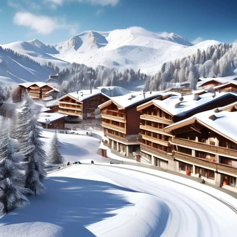 Disfruta de las pistas en la estación de esquí de La Plagne, Francia