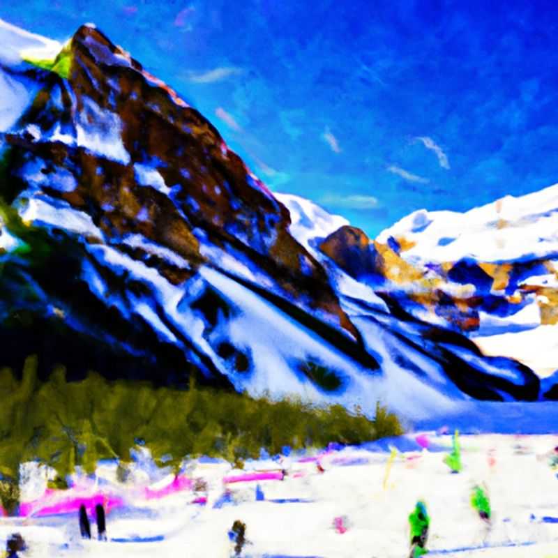 A family of skiers embraces the thrill of gliding down the pristine slopes of Lake Louise Ski Resort in Canada, their laughter mingling with the crisp mountain air during their 2-week ski vacation.