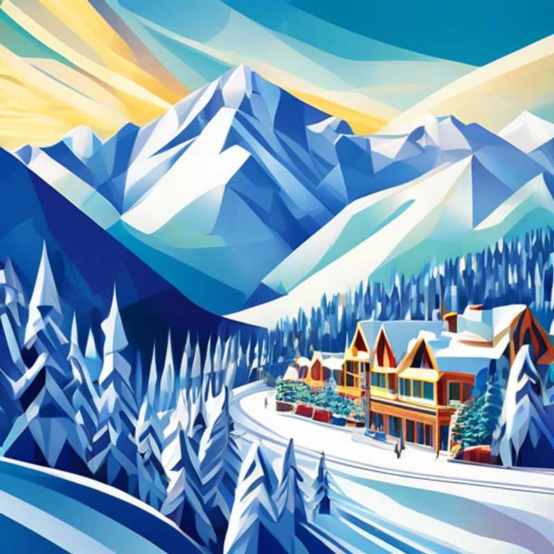 Una pareja disfrutando de un día de esquí en Crystal Mountain, EE. UU., rodeados de paisajes nevados y montañas majestuosas, durante su escapada romántica de 24 horas en la temporada de esquí.