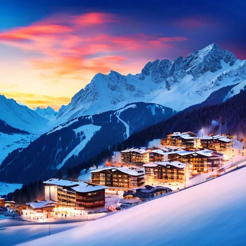 Familia disfrutando de unas vacaciones de esquí en St. Anton am Arlberg, Austria, durante la temporada de esquí, rodeados de paisajes nevados y emocionantes actividades invernales.