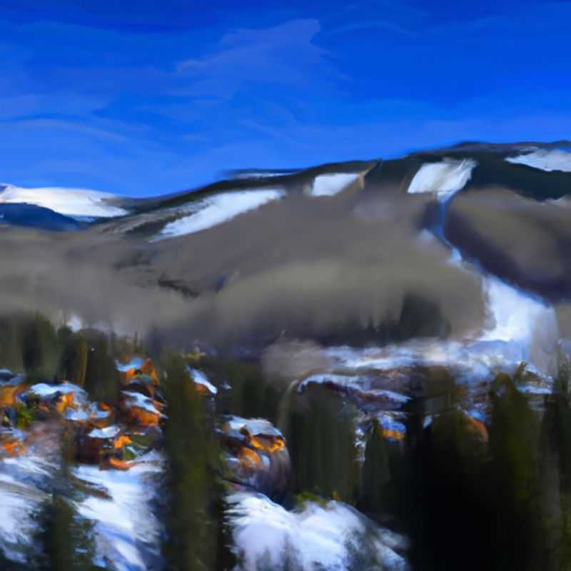 Una pareja de viajeros de larga duración disfrutando de las impresionantes pistas nevadas y las vistas panorámicas del Vail Mountain Resort, en Estados Unidos, durante su escapada de tres semanas en temporada de esquí.