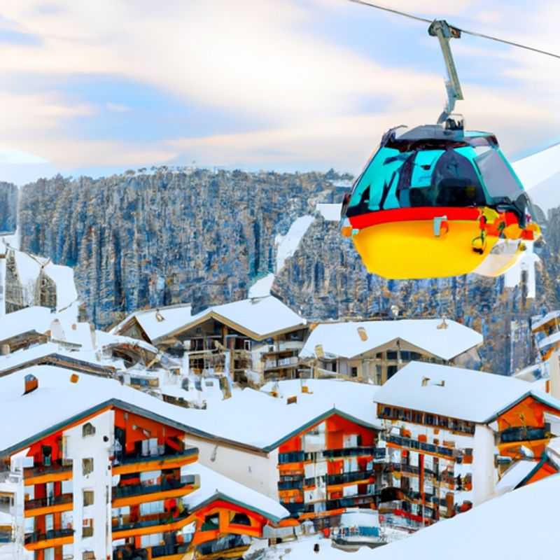 A group of six skiers gliding down the pristine slopes of Courchevel, France, surrounded by breathtaking Alpine scenery, during their three-week ski adventure.